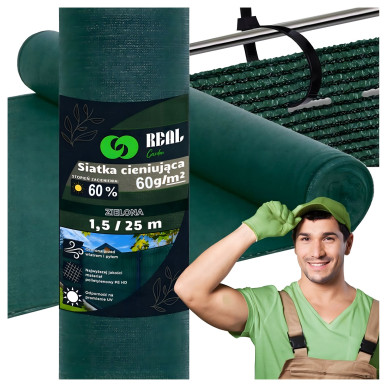 Siatka cieniująca maskująca 95% Mata na ogrodzenie płot 1,5 x 25m (60g) RC-K-1785-Pool Garden Party