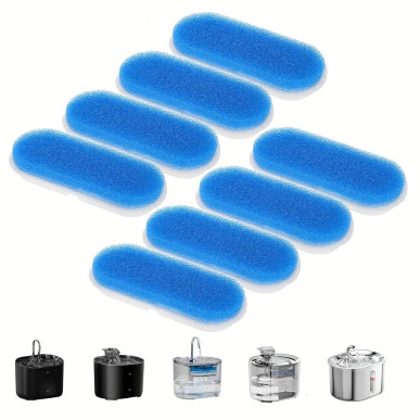 Zestaw Wymienny Filtrów Filtr do Fontanny Poidła Poidełka dla Psa Kota 8szt RC-K-2126- Pool Garden Party