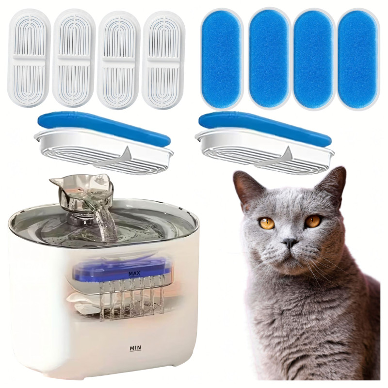 Zestaw Wymienny Filtrów Filtr do Fontanny Poidła Poidełka dla Psa Kota 8szt Zestaw Wymienny Filtrów Filtr do Fontanny Poidła Poidełka dla Psa Kota 8szt