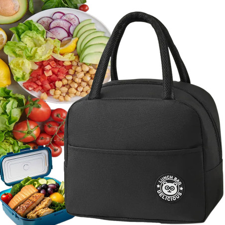 Lunch Box Torba Termiczna Śniadaniowa Izolacyjna na Jedzenie-czarna RC-K-1078-EAN5906301400714-Pool Garden Party