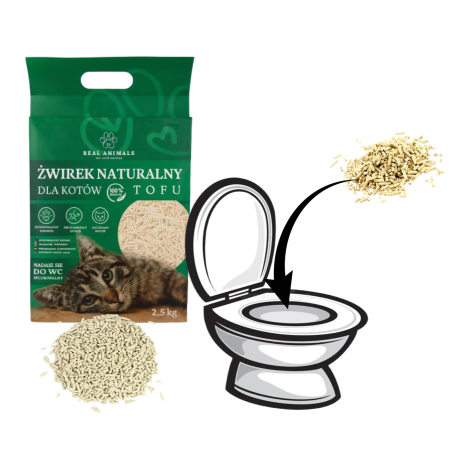 2x Żwirek Tofu dla Kota BIODEGRADOWALNY Ekologiczny 100% Naturalny 2,5kg 5l