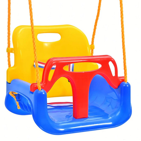 Huśtawka Kubełkowa dla Dziecka 3w1 Regulowana z Oparciem do Ogrodu i Domu