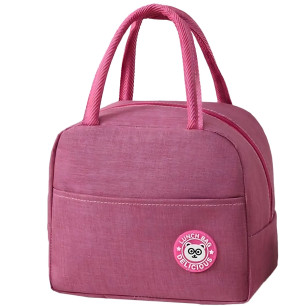 Lunch Box Torba Termiczna Śniadaniowa Izolacyjna na Jedzenie-różowa