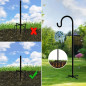 Wieszak Wbijany 120cm do Ogrodu, Metalowy Stojak na Rośliny,Lampiony i Karmniki