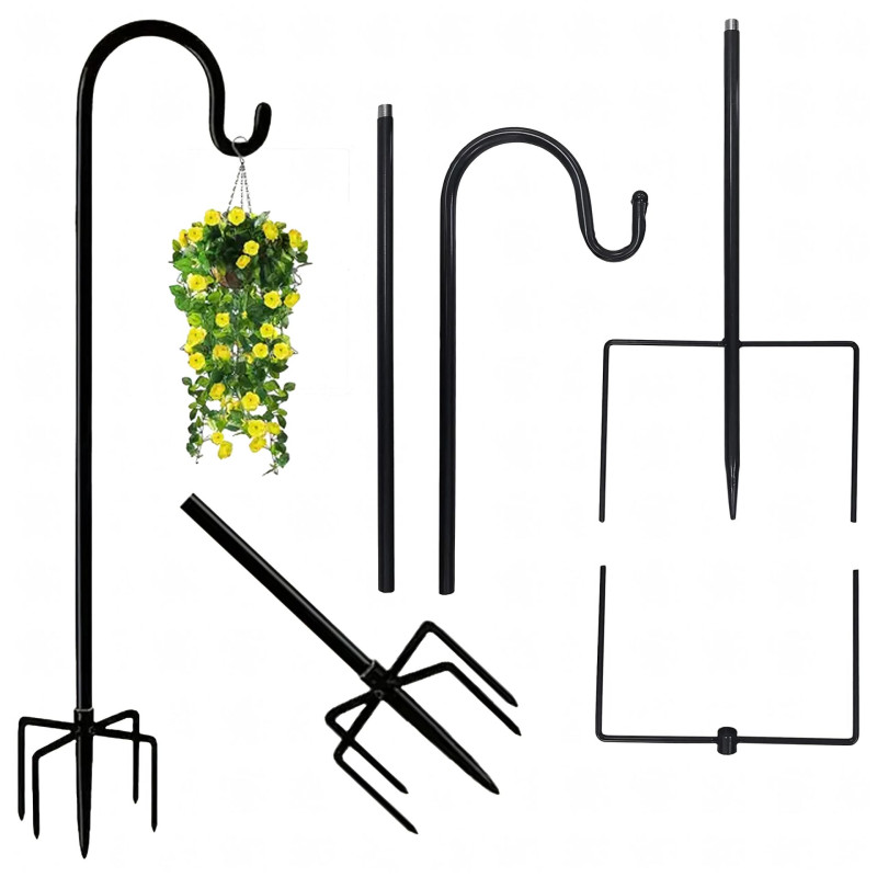 Wieszak Wbijany 120cm do Ogrodu, Metalowy Stojak na Rośliny,Lampiony i Karmniki
