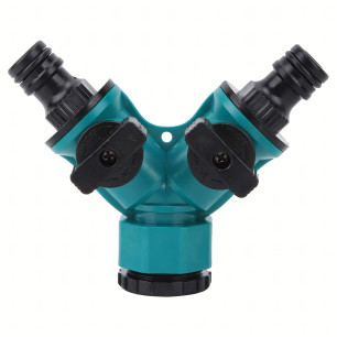 Trójnik Rozdzielacz na Kran 1/2" 3/4" 2-drożny z Zaworami do Węża