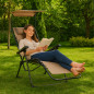 Krzesło Zero Gravity Składane, Fotel Ogrodowy, Leżak Plażowy, Leżanka z Daszkiem Krzesło Zero Gravity Składane, Fotel Ogrodowy, Leżak Plażowy, Leżanka z Daszkiem