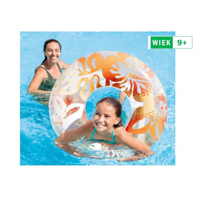 Koło do pływania perłowe 91 cm - pomarańczowe Intex 59251 Pool Garden Party