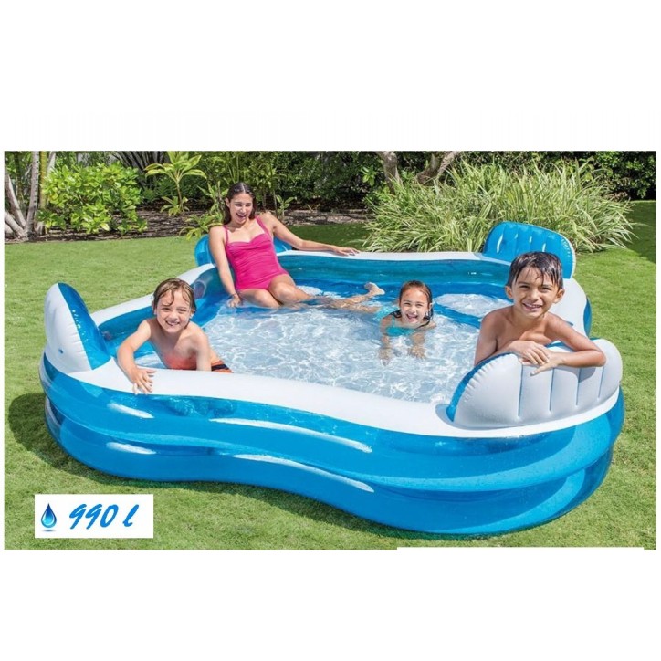 Basen familijny z siedzeniami 229 x 229 x 66 cm Intex Basen familijny z siedzeniami 229 x 229 x 66 cm Intex