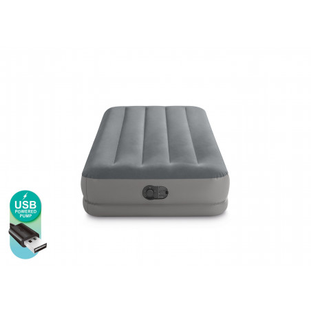 Materac do spania 99 x 191 x 30 cm Pillow Rest Mid-Rise Twin z wbudowaną pompką elektryczną USB Intex