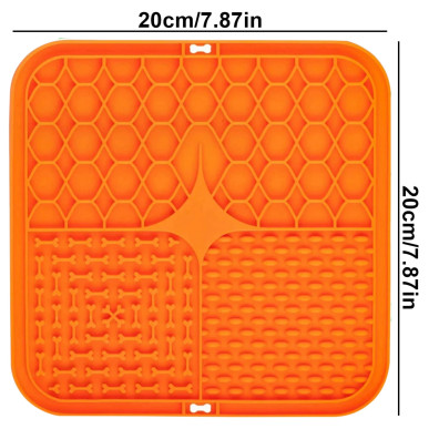 Tacka / Mata do karmienia psa, kota spowalniająca jedzenie 20 x 20 cm pomarańczowa RC-K-753 Pool Garden Party