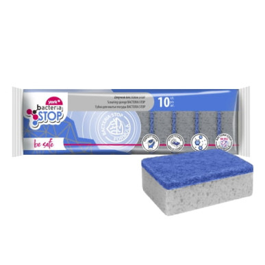Zmywak Myjka Gąbka Kuchenna BACTERIA STOP 10 szt. do mycia naczyń dwuwarstwowe YORK YO3034010-009799