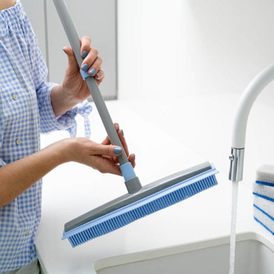 Miotła gumowa do zamiatania podłóg 24 cm BACTERIA STOP + kij teleskopowy YORK YO4051300-002925