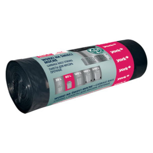 Worki na śmieci odpady bardzo MOCNE 60 l / 10 szt. YORK YO4090520-003023