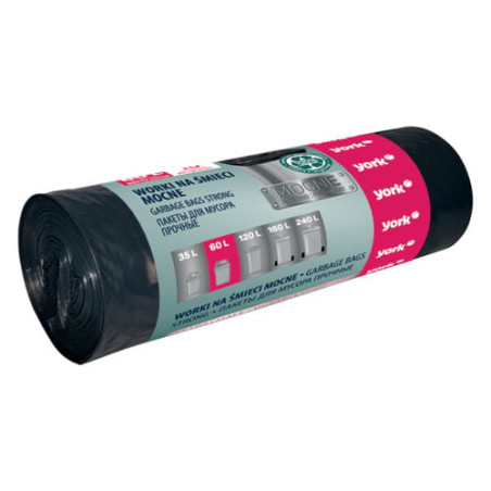 Worki na śmieci odpady bardzo MOCNE 60 l / 10 szt. YORK YO4090520-003023