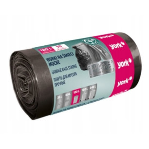 Worki na śmieci odpady bardzo MOCNE 120 l / 10 szt. YORK YO4090530-002635