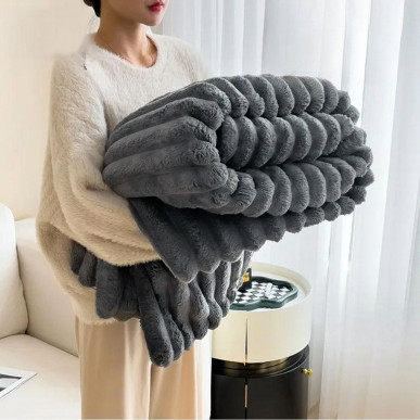 Koc Dekoracyjny Kapa Narzuta na Łóżko Kanapę Tłoczony Prążki 200x220- RC-K-2065-5906301420712-pool garden party