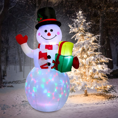 Dmuchany Bałwan Świąteczny Ozdoba Boże Narodzenie Podświetlany 150cm Led-RC-K-1941-5906301451457-PoolGardenParty