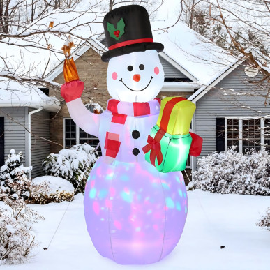 Dmuchany Bałwan Świąteczny Ozdoba Boże Narodzenie Podświetlany 150cm Led-RC-K-1941-5906301451457-PoolGardenParty