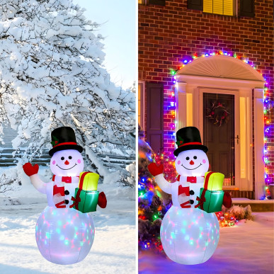 Dmuchany Bałwan Świąteczny Ozdoba Boże Narodzenie Podświetlany 150cm Led-RC-K-1941-5906301451457-PoolGardenParty