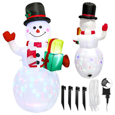 Dmuchany Bałwan Świąteczny Ozdoba Boże Narodzenie Podświetlany 150cm Led-RC-K-1941-5906301451457-PoolGardenParty