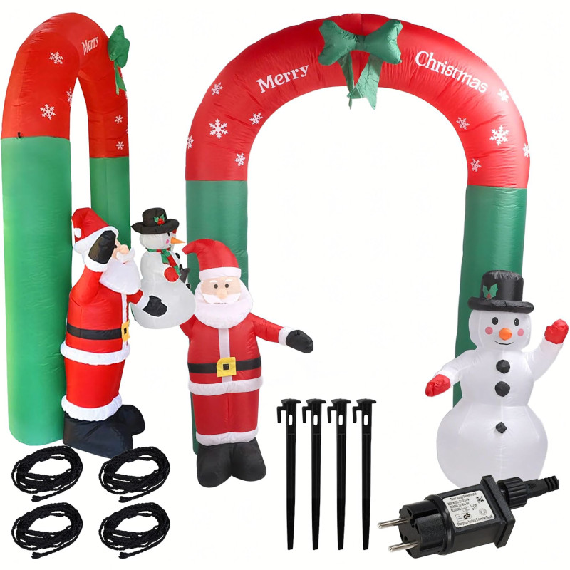 Brama Bramka Dmuchana Ozdoba Świąteczna Mikołaj Bałwan na Święta Duża 240cm Brama Bramka Dmuchana Ozdoba Świąteczna Mikołaj Bałwan na Święta Duża 240cm
