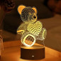 Lampka Nocna do Sypialni dla Dzieci Biurkowa USB-Miś 3D Illusion