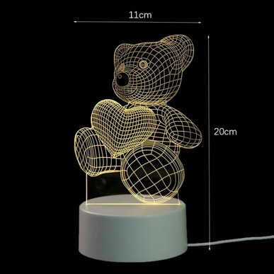 Lampka Nocna Prezent Miś 3D Illusion do Sypialni dla Dzieci Biurkowa USB-RC-K-1499-5906301406624-Pool Garden Party