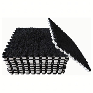 12x Puzzle Piankowe EVA Mata Pluszowa Dywan Podłogowa Czarne 30x30cm-1254-BLA-3831128624536-Pool Garden Party
