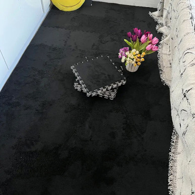 12x Puzzle Piankowe EVA Mata Pluszowa Dywan Podłogowa Czarne 30x30cm-1254-BLA-3831128624536-Pool Garden Party